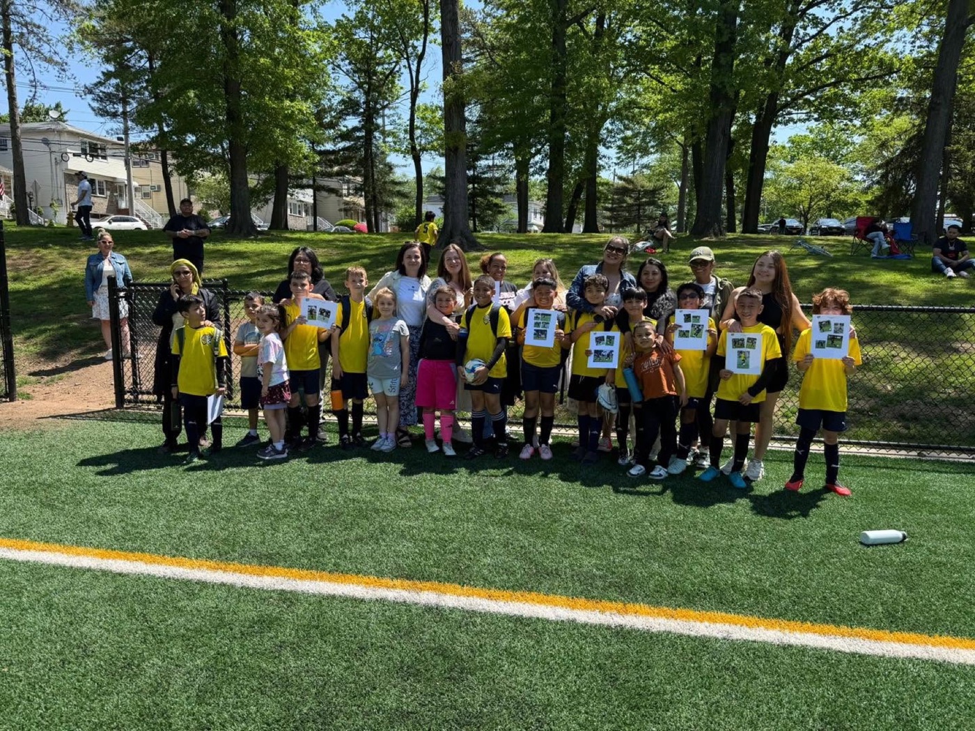 BSA players and families together at Belleville Park